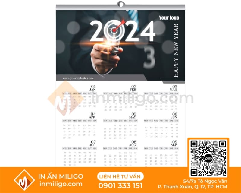 lịch 1 tờ treo tường