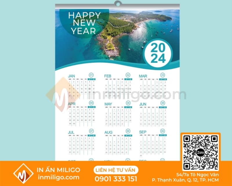 lịch 1 tờ treo tường