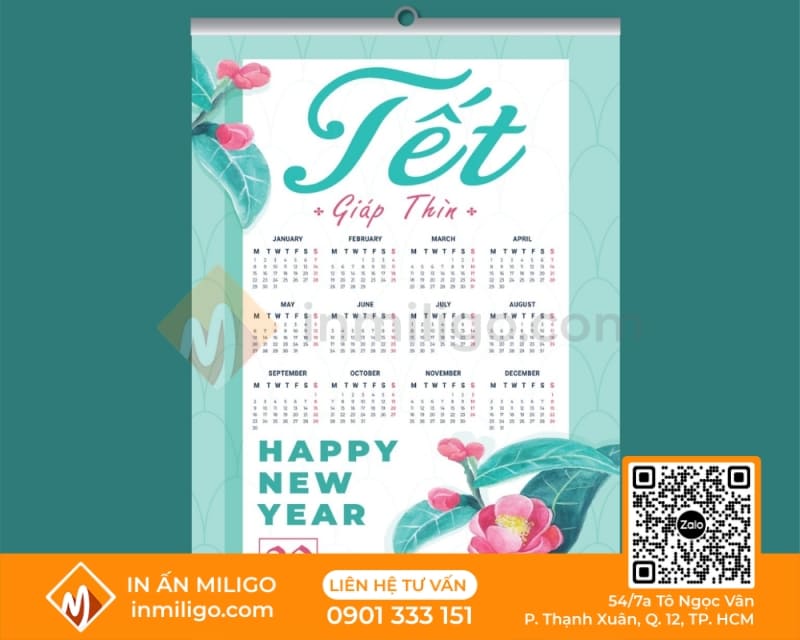 lịch 1 tờ treo tường