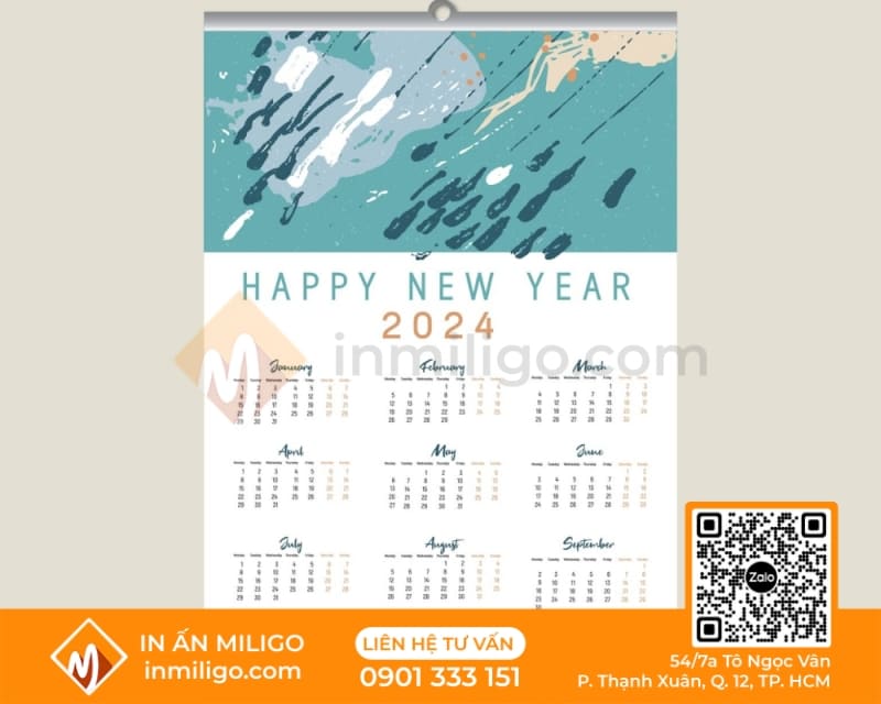 lịch 1 tờ treo tường