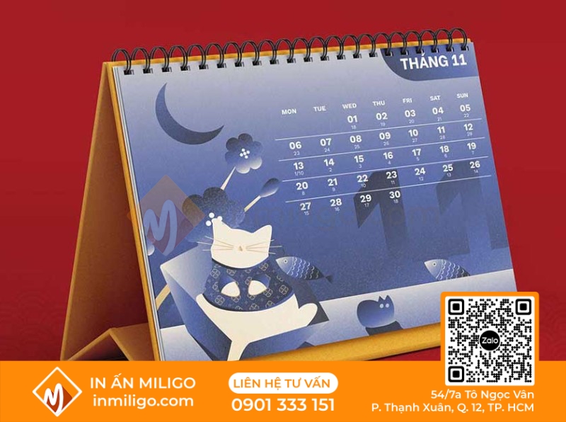 lịch để bàn chữ a