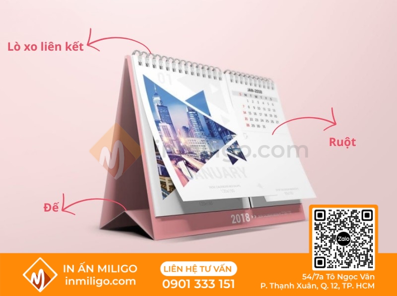 lịch để bàn chữ a