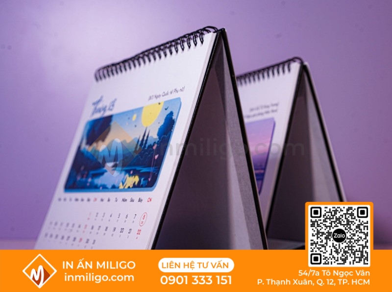 lịch để bàn chữ a