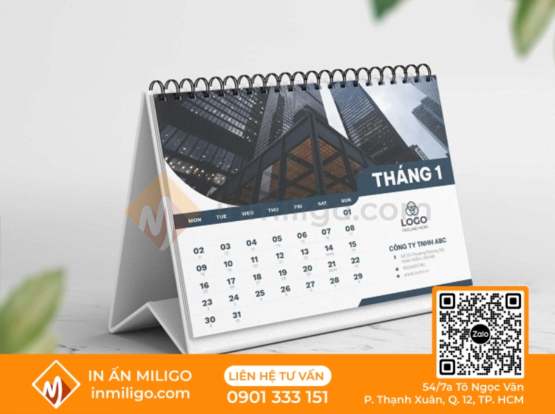 lịch để bàn chữ a