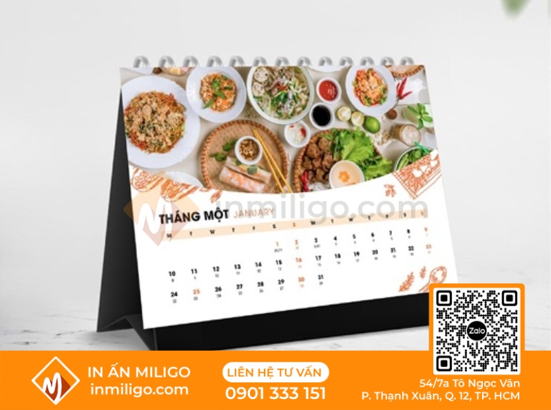 lịch để bàn chữ a