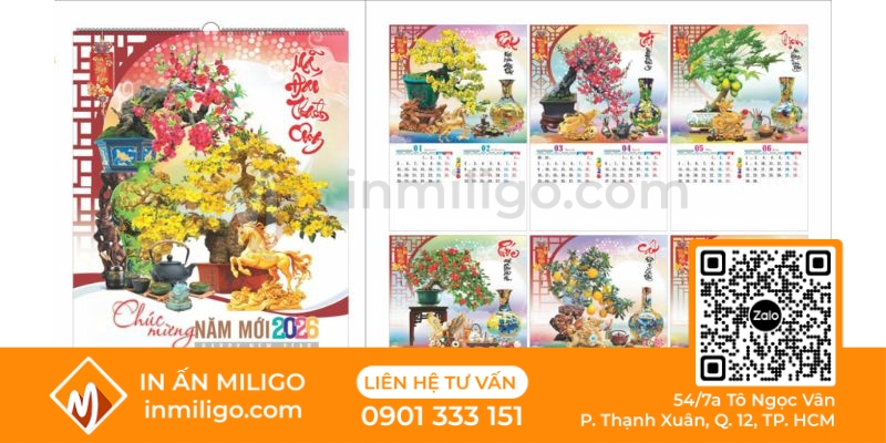 lịch treo tường 7 tờ