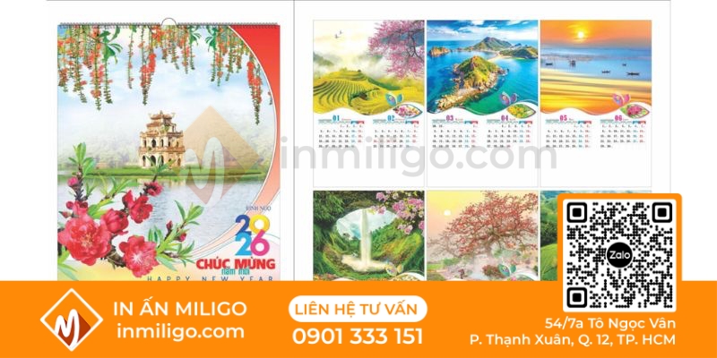 lịch treo tường 7 tờ