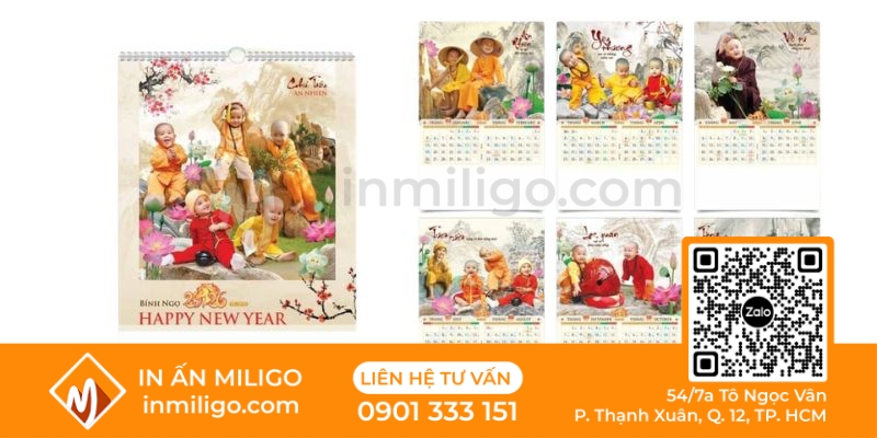 lịch treo tường 7 tờ