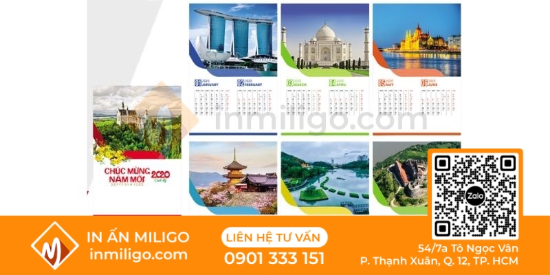 lịch treo tường 7 tờ