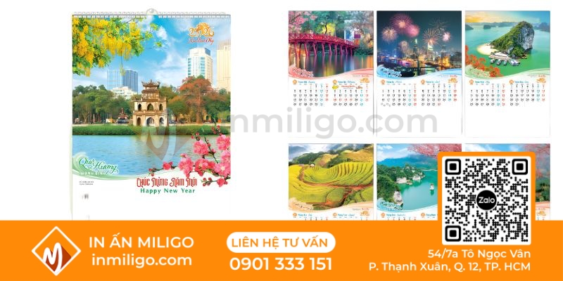 lịch treo tường 7 tờ