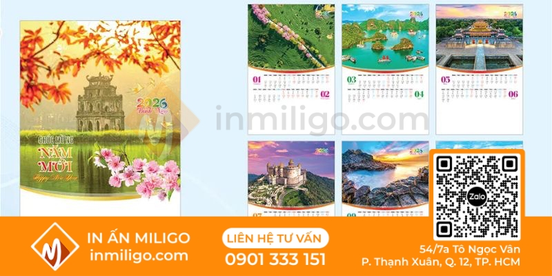 lịch treo tường 7 tờ