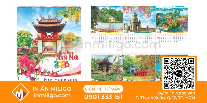 lịch treo tường 7 tờ