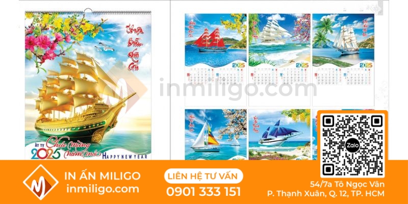 lịch treo tường 7 tờ