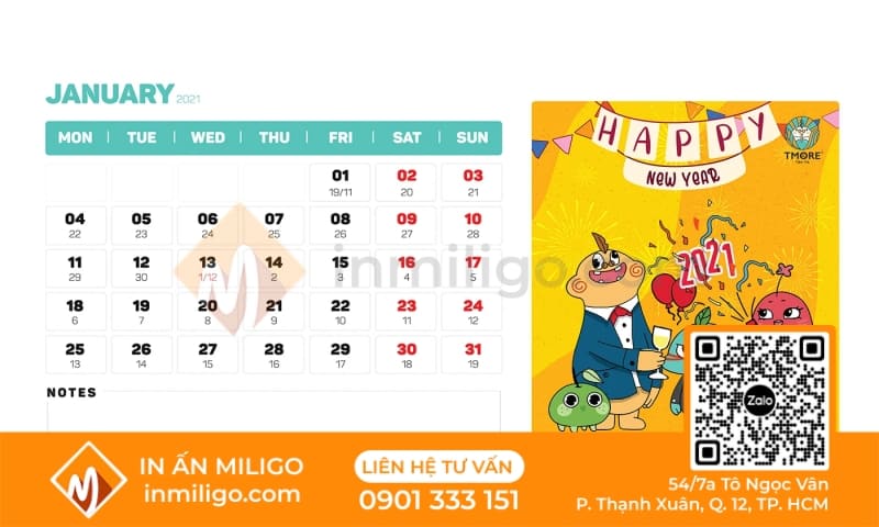 thiết kế lịch treo tường