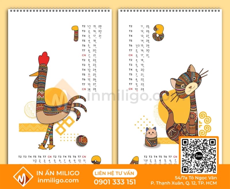 thiết kế lịch treo tường