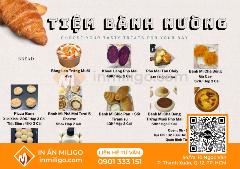 Thiết kế menu bánh ngọt