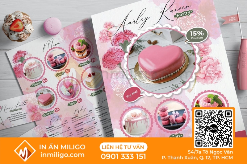 Thiết kế menu bánh ngọt