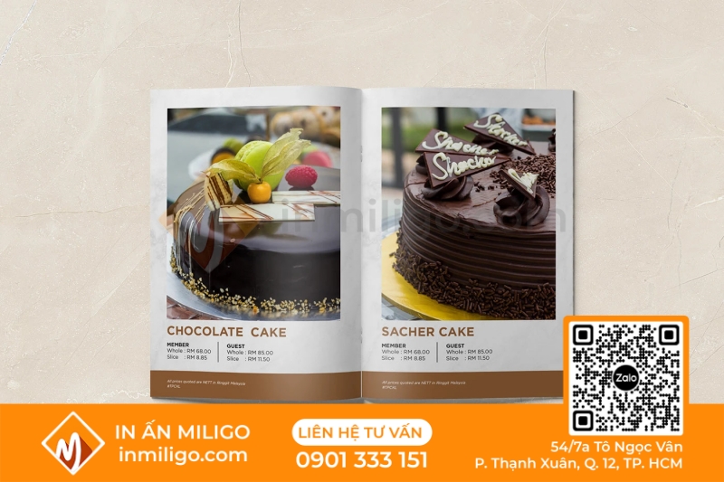 Thiết kế menu bánh ngọt