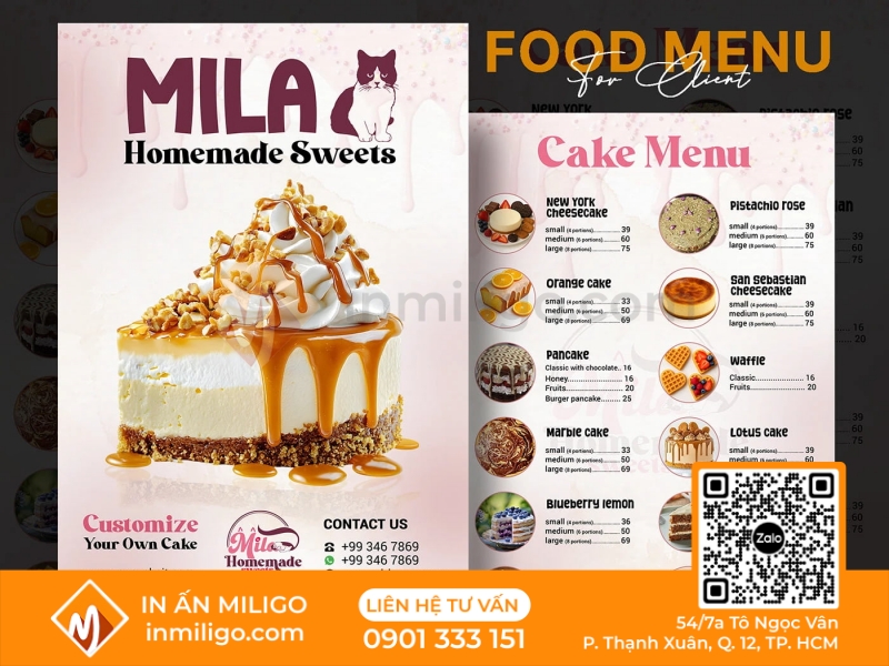 Thiết kế menu bánh ngọt