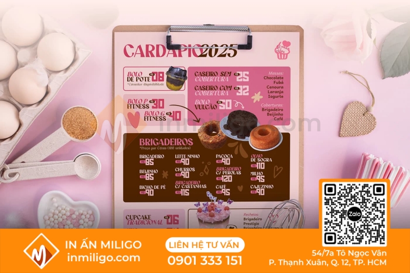 Thiết kế menu bánh ngọt