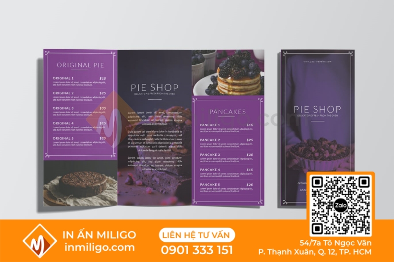 Thiết kế menu bánh ngọt