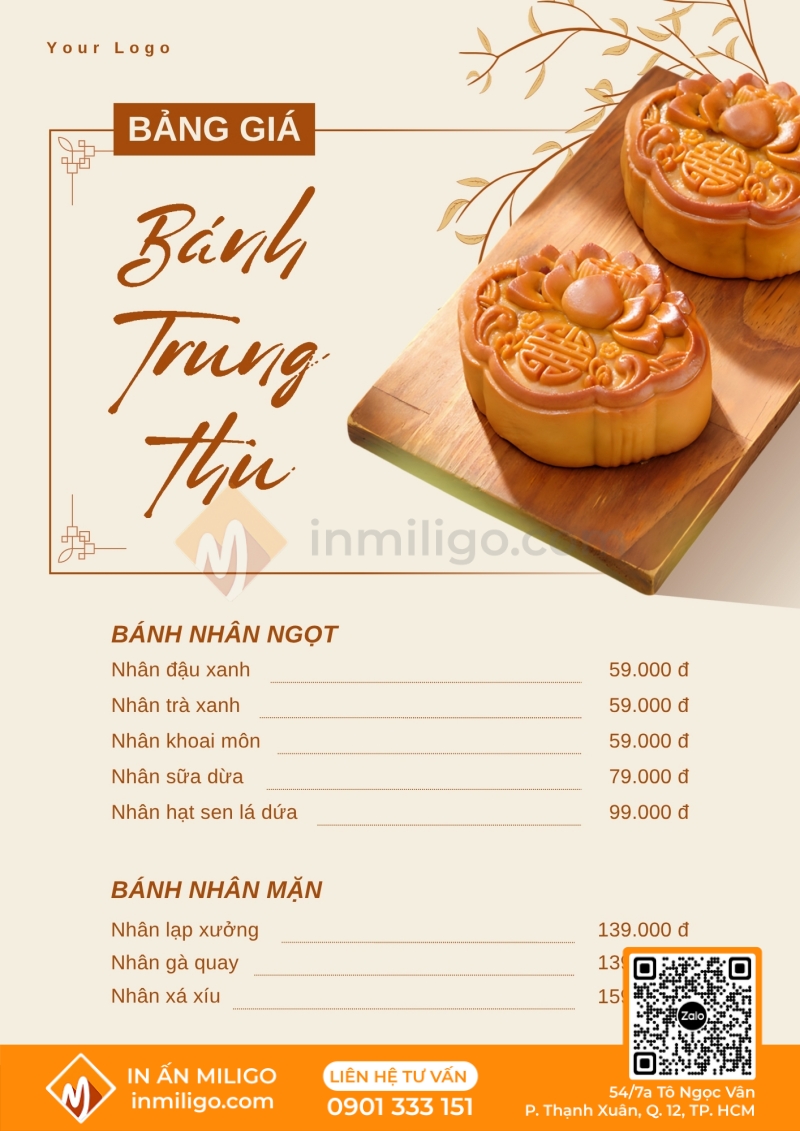 Mẫu menu bánh trung thu