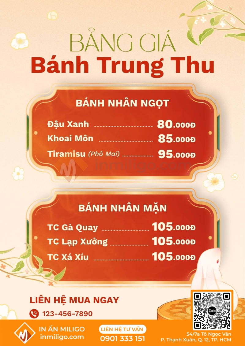 Mẫu menu bánh trung thu