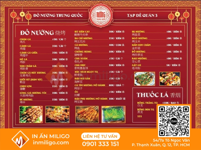 Menu bbq