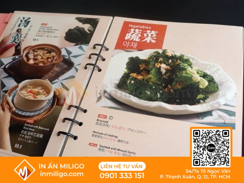 Menu bìa còng