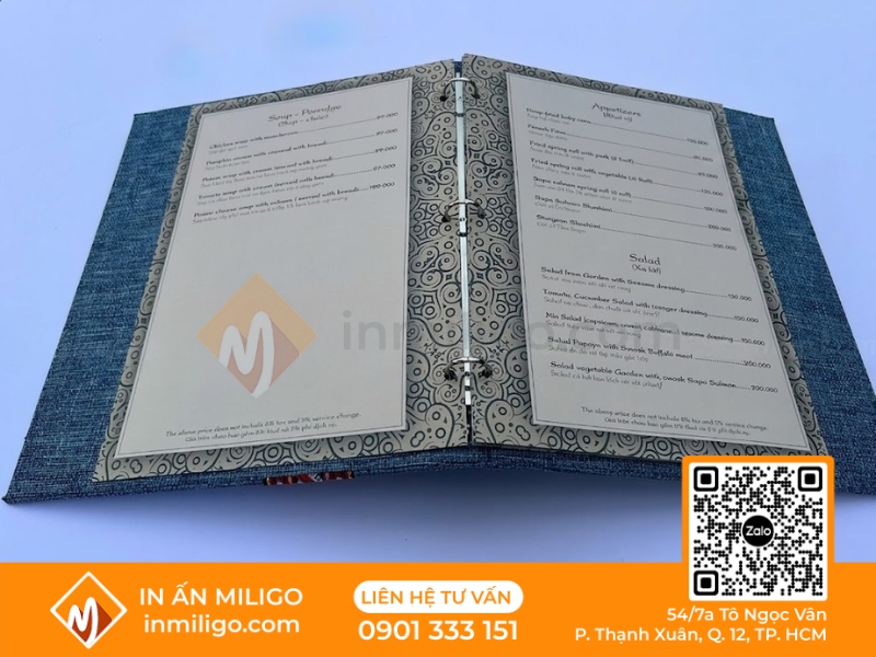 Menu bìa còng