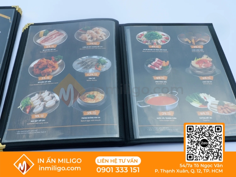 Menu bìa kiếng