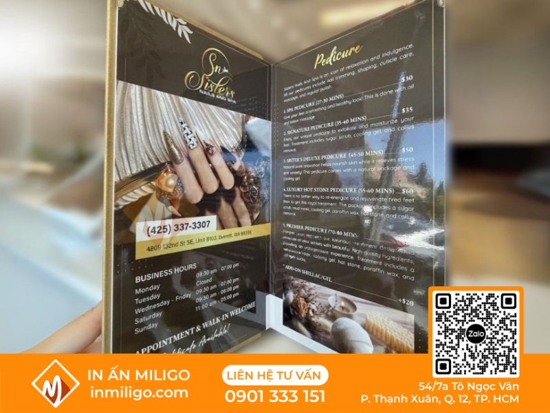Menu bìa kiếng