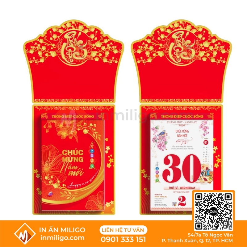 các kích thước lịch bloc