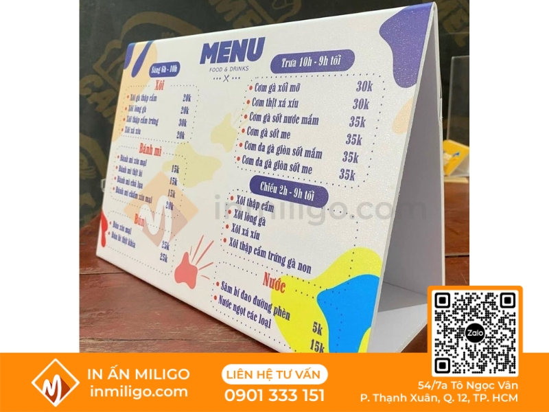Menu chữ a