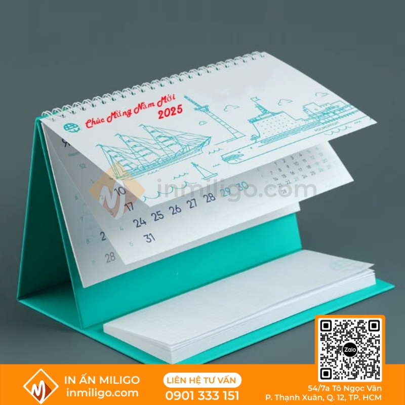 lịch để bàn chữ M