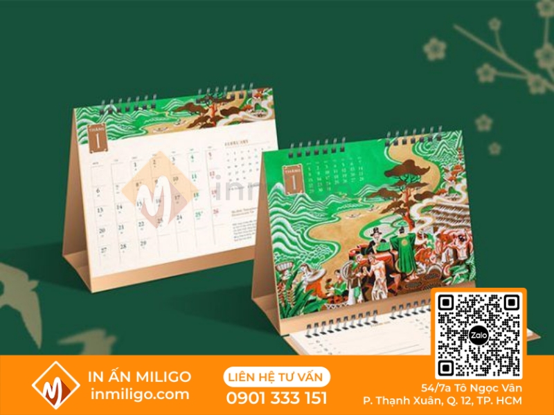 lịch để bàn chữ M