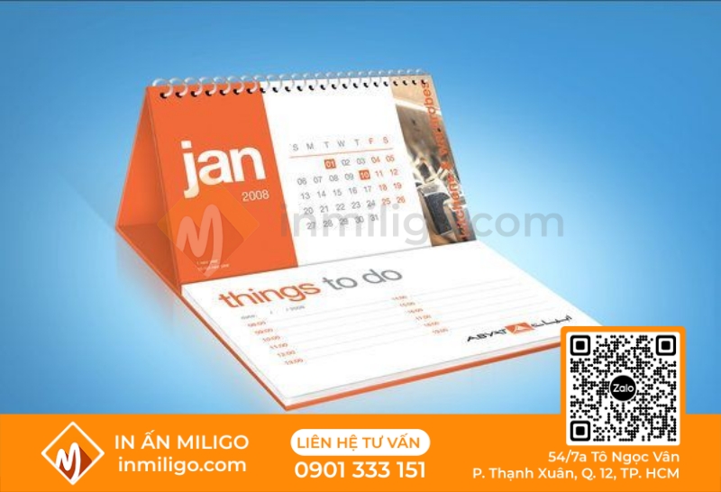 lịch để bàn chữ M