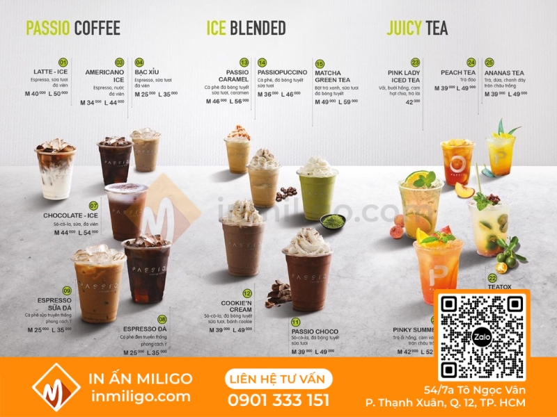 Menu đồ uống