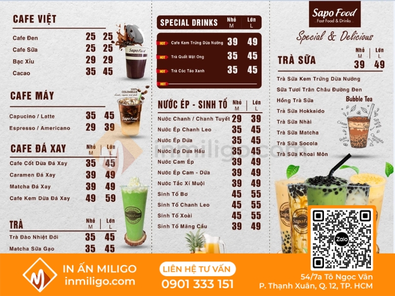 Menu đồ uống