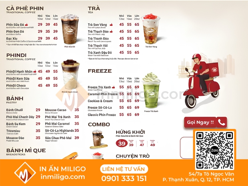 Menu đồ uống