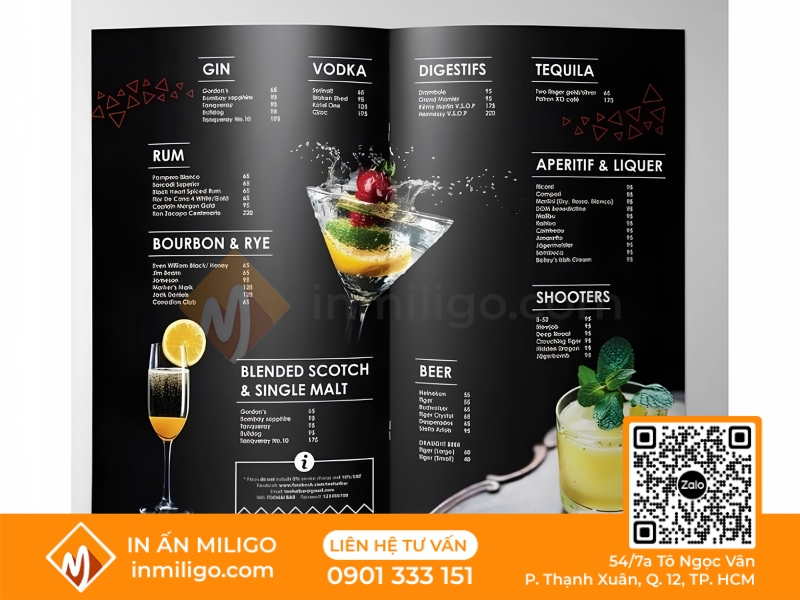 Menu đồ uống