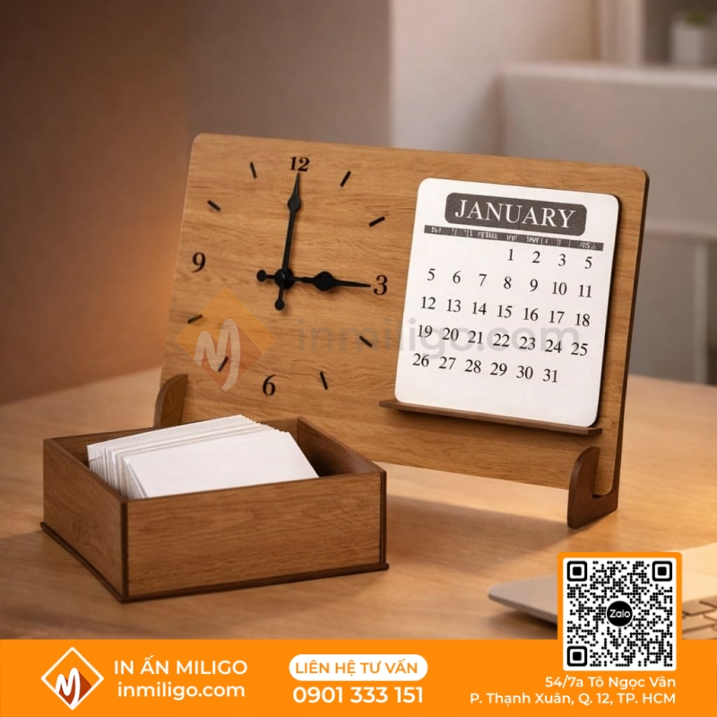 lịch gỗ để bàn