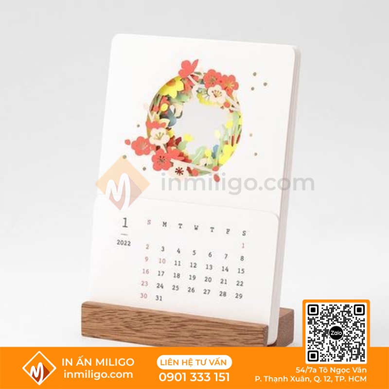 lịch gỗ để bàn