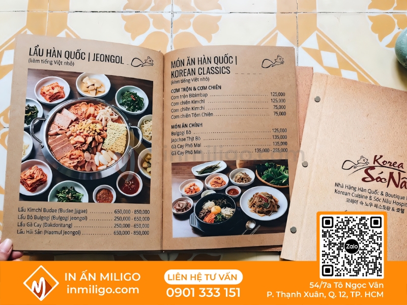 Menu hàn quốc