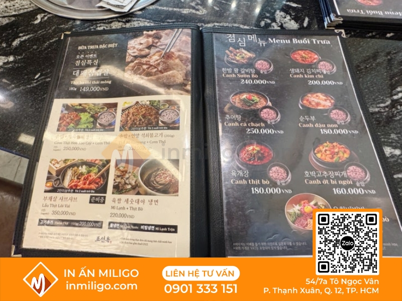 Menu hàn quốc