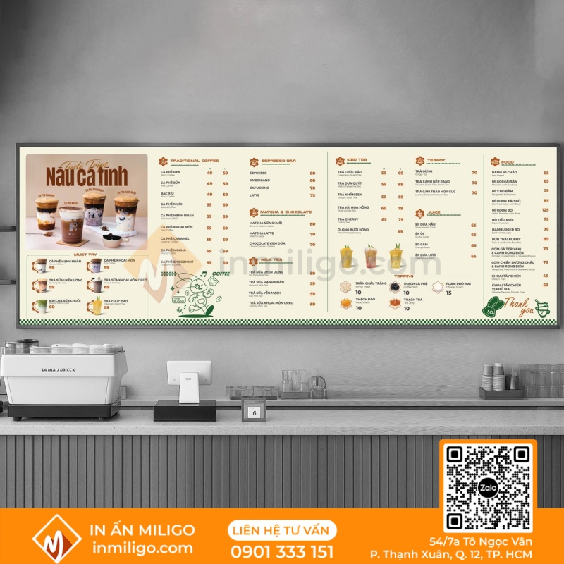In menu treo tường