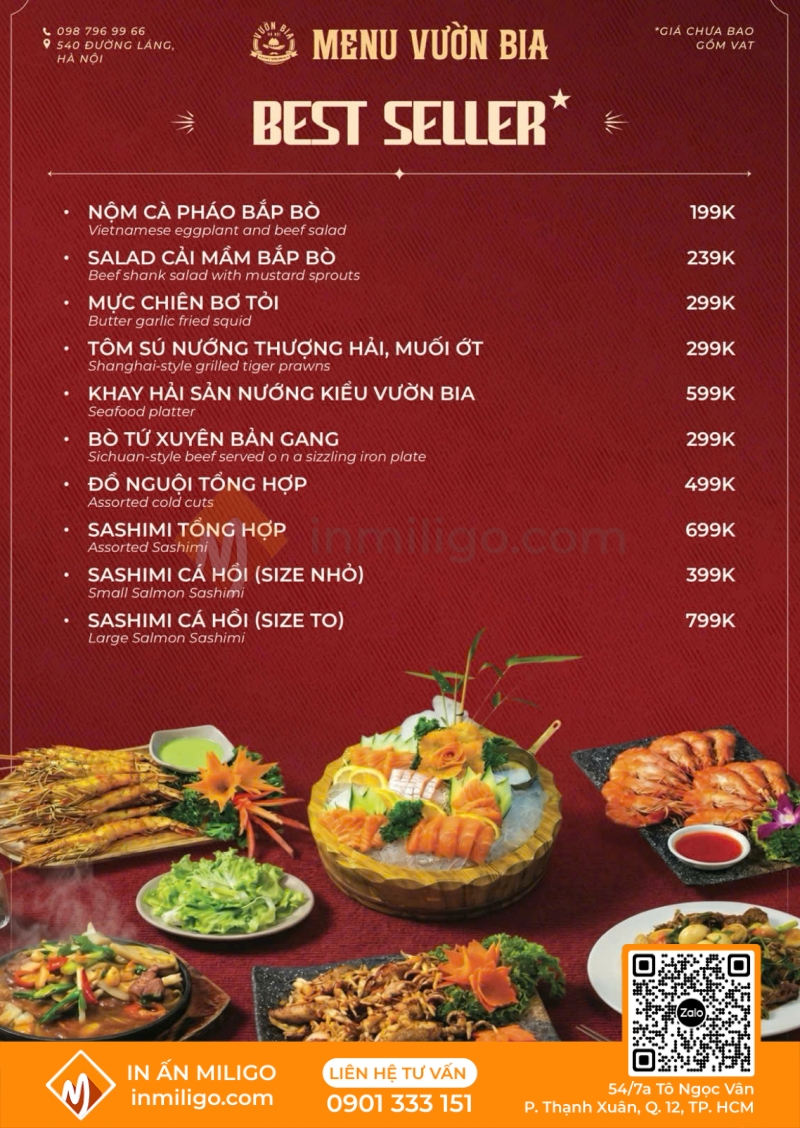 In menu treo tường