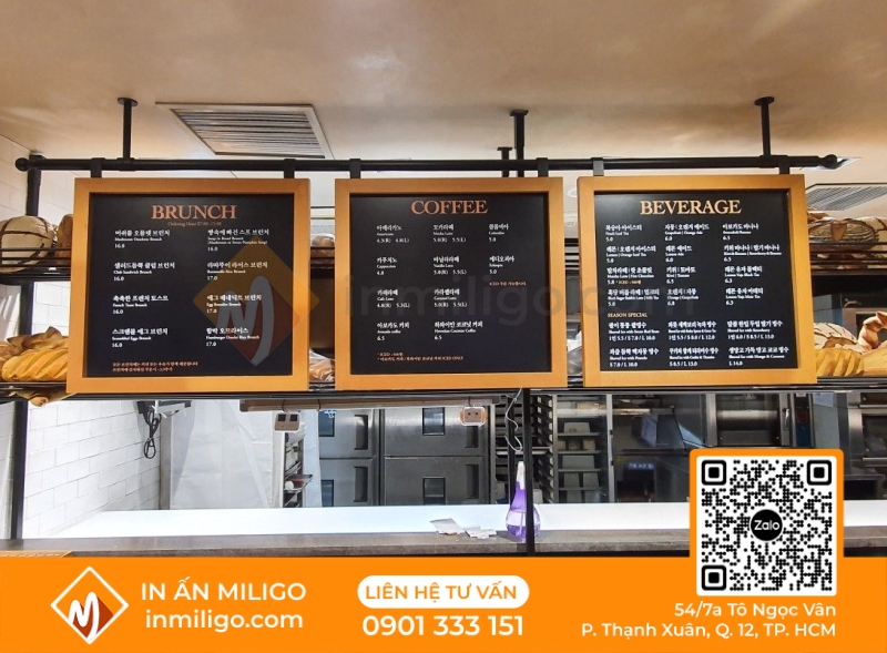In menu treo tường