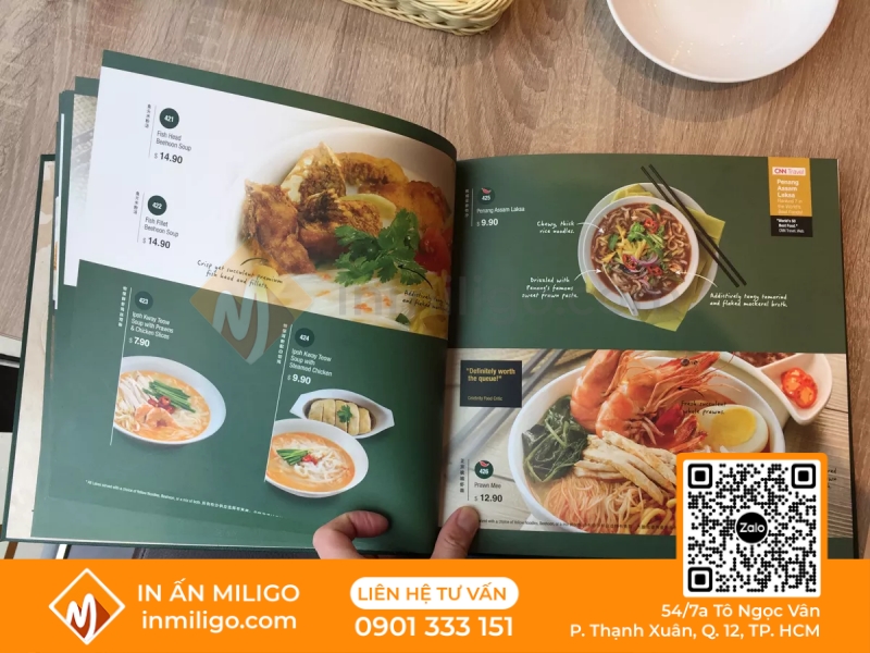Kích thước menu