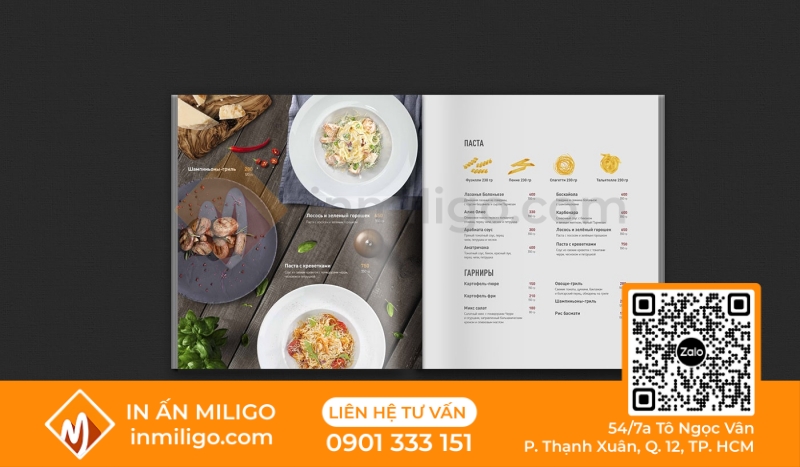 Kích thước menu